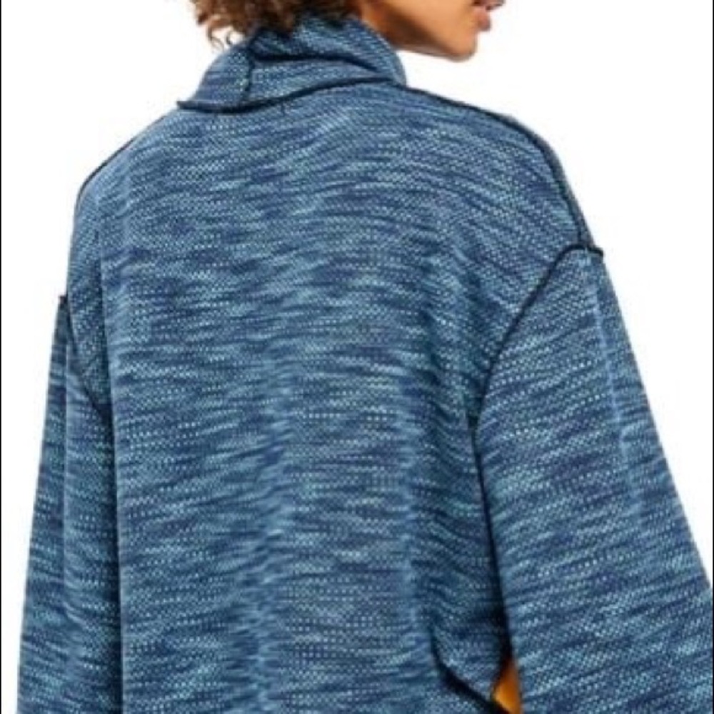 Free People Sunny Days Blue Turtleneck Sweater - Picture 3 of 16